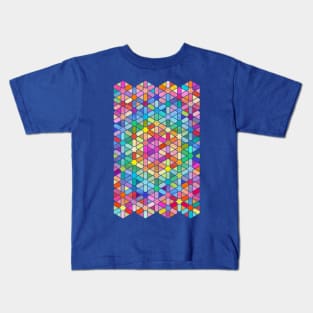 Rainbow Honeycomb with Stars Kids T-Shirt